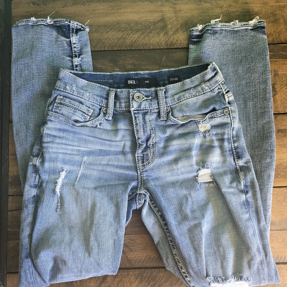 BKE Women's Distressed Blue Jeans